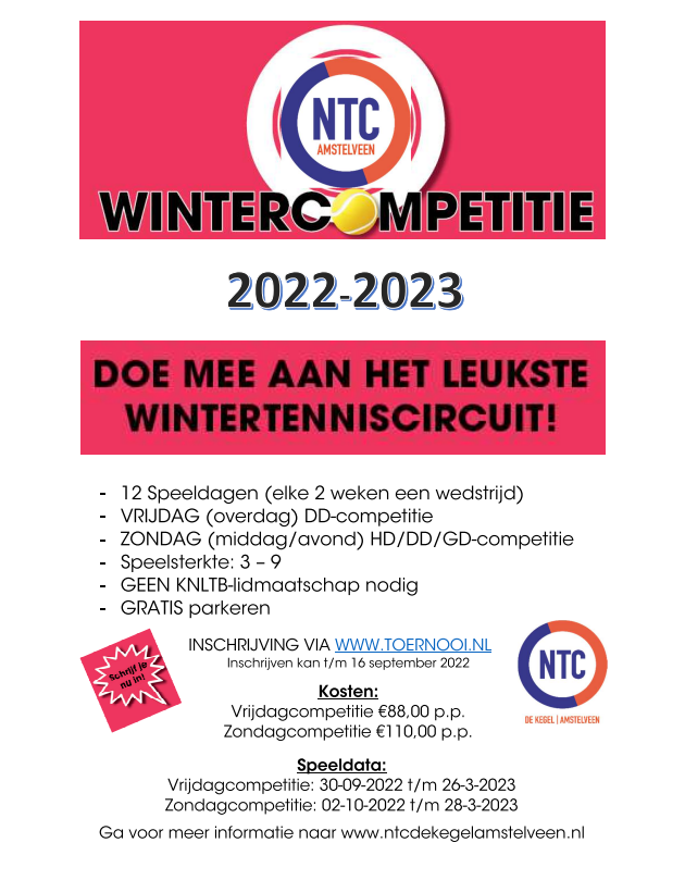 NTC Wintercompetitie tennis 2022-2023