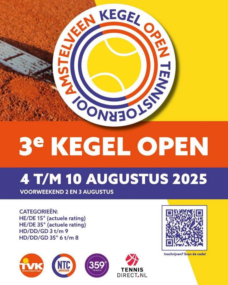 3e Kegel Open - Nationaal Tennis Centrum de Kegel Amstelveen - Tennisvereniging de Kegel