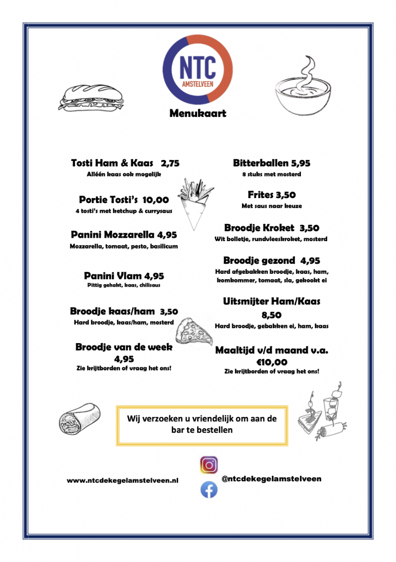 Menukaart NTC Website