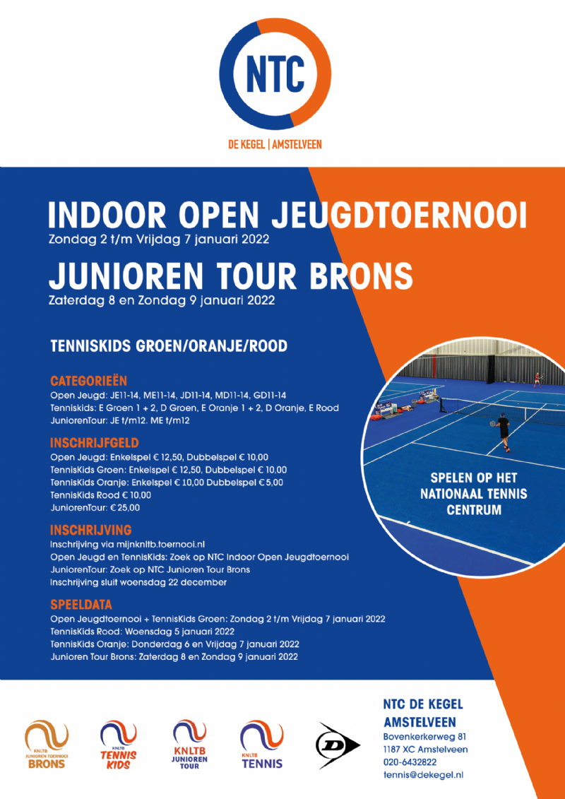NTC Indoor Open Jeugdtoernooi en NTC Junioren Tour Brons
